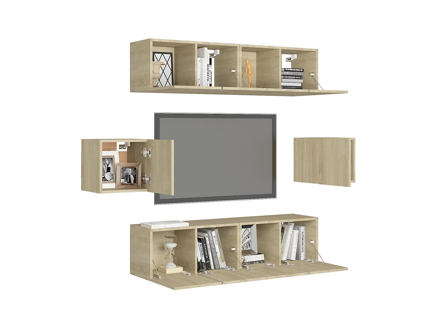 Ensemble de meubles TV 6 pcs Chêne sonoma Bois d'ingénierie
