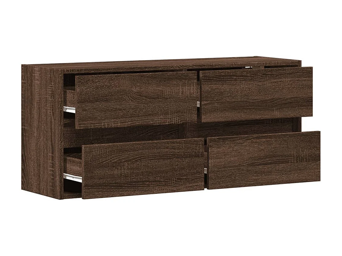 TV-wandmeubel met ledverlichting, bruin eiken, 100x31x45 cm