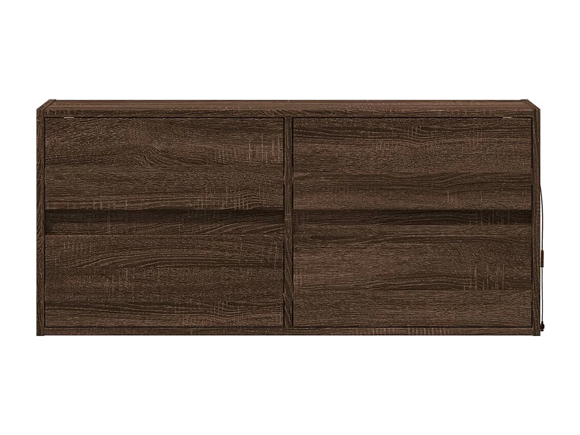 Mobile porta TV a parete con luci LED, rovere marrone, 100x31x45 cm