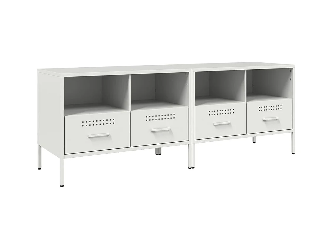 Meubles TV 2 pcs blanc 68x39x50,5 cm acier