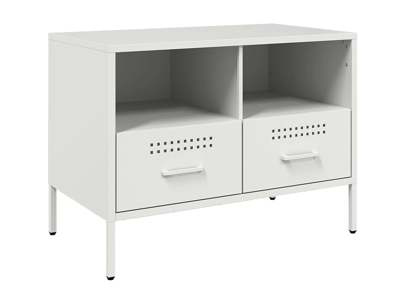 Meubles TV 2 pcs blanc 68x39x50,5 cm acier