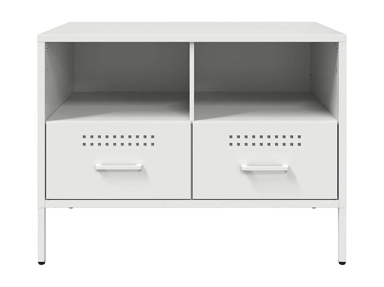 Meubles TV 2 pcs blanc 68x39x50,5 cm acier