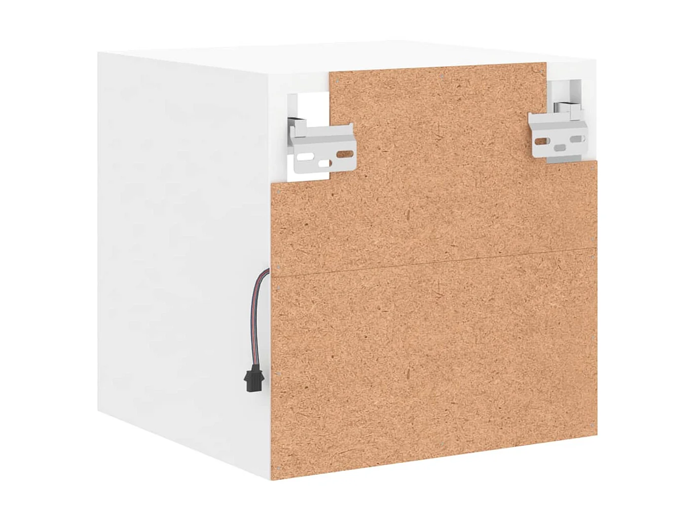 Wandmontierter TV-Schrank mit LED-Beleuchtung, weiß, 30x28,5x30 cm