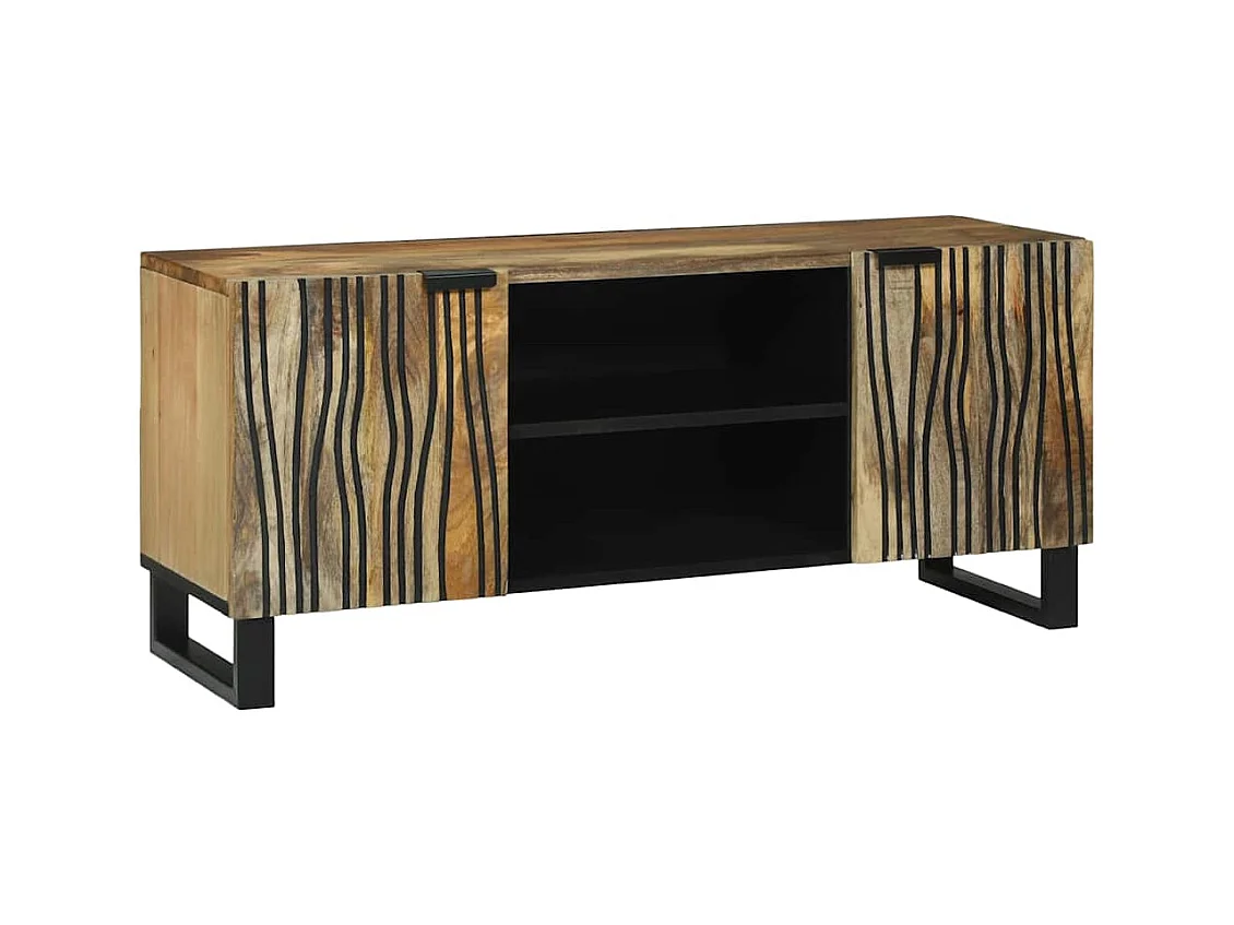 Bruine tv-kast 160 x 30 x 30,5 cm massief mangohout