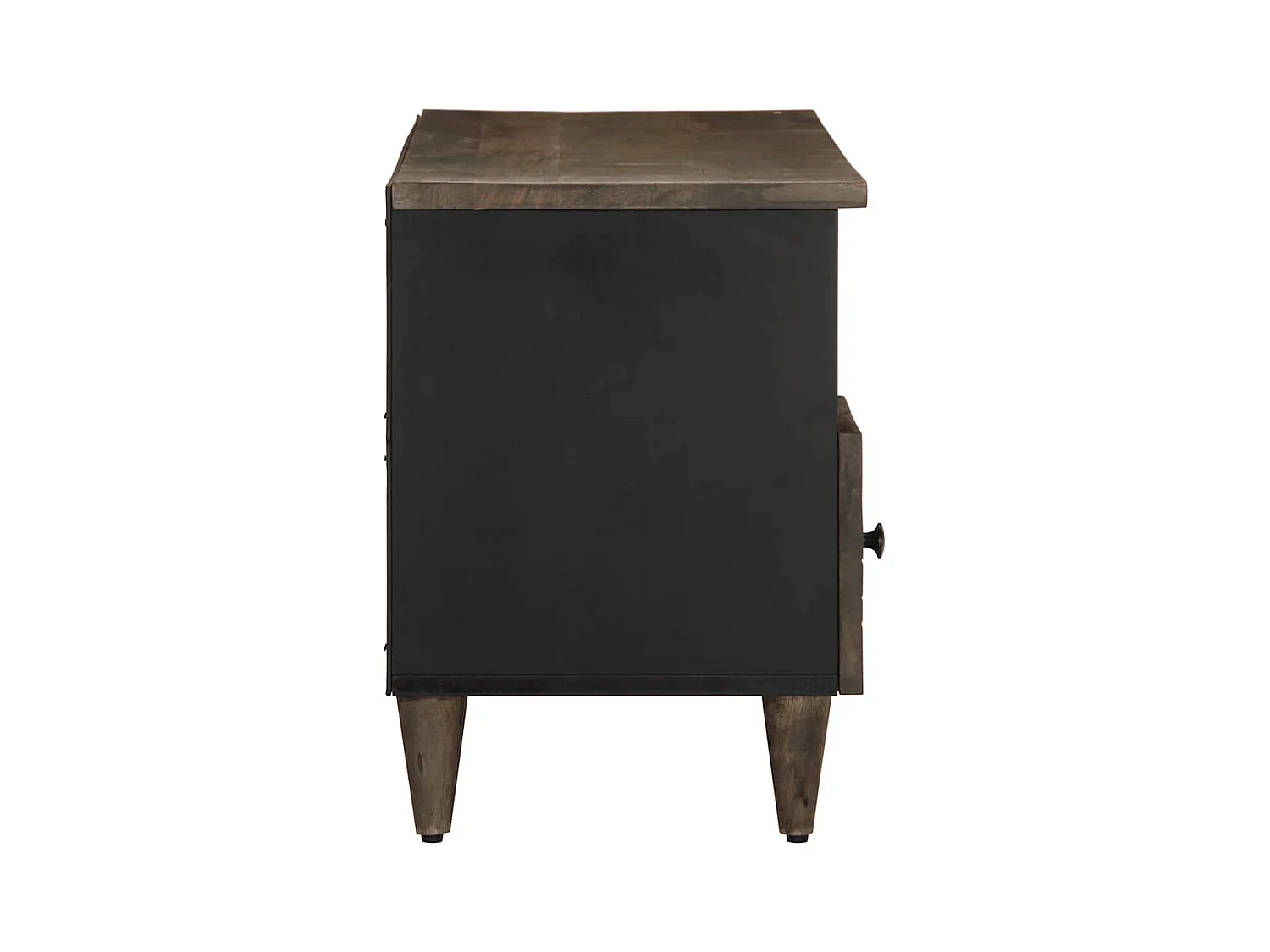 Mobile TV nero 100x33x46 cm in legno massello di mango