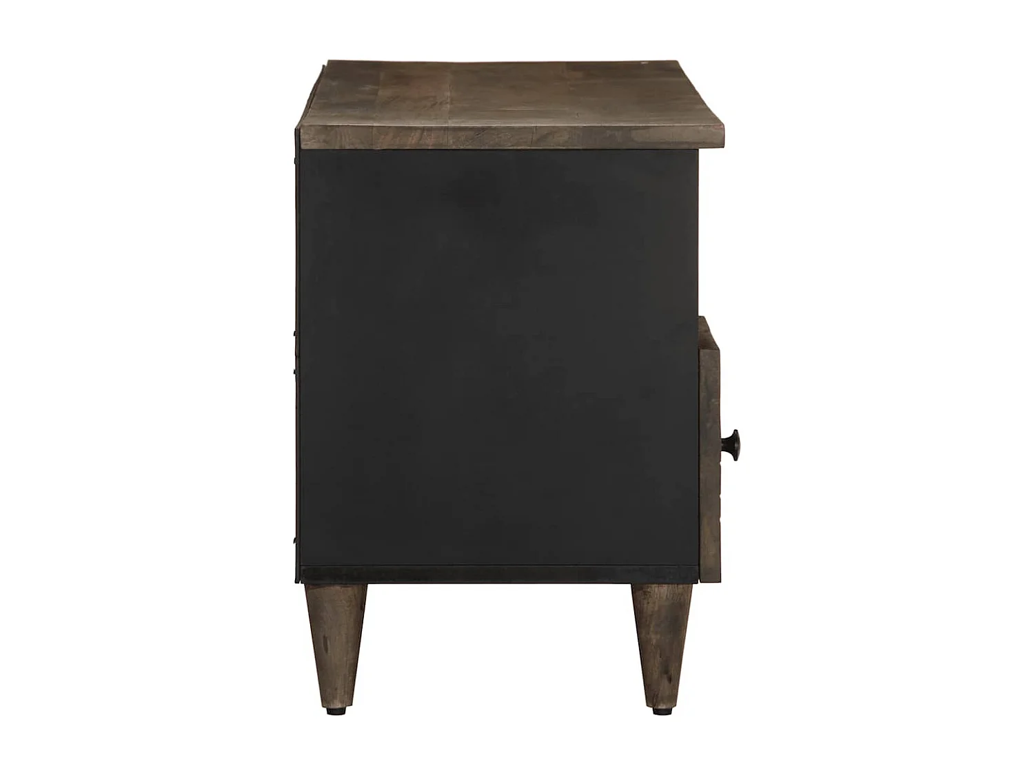 Mobile TV nero 100x33x46 cm in legno massello di mango