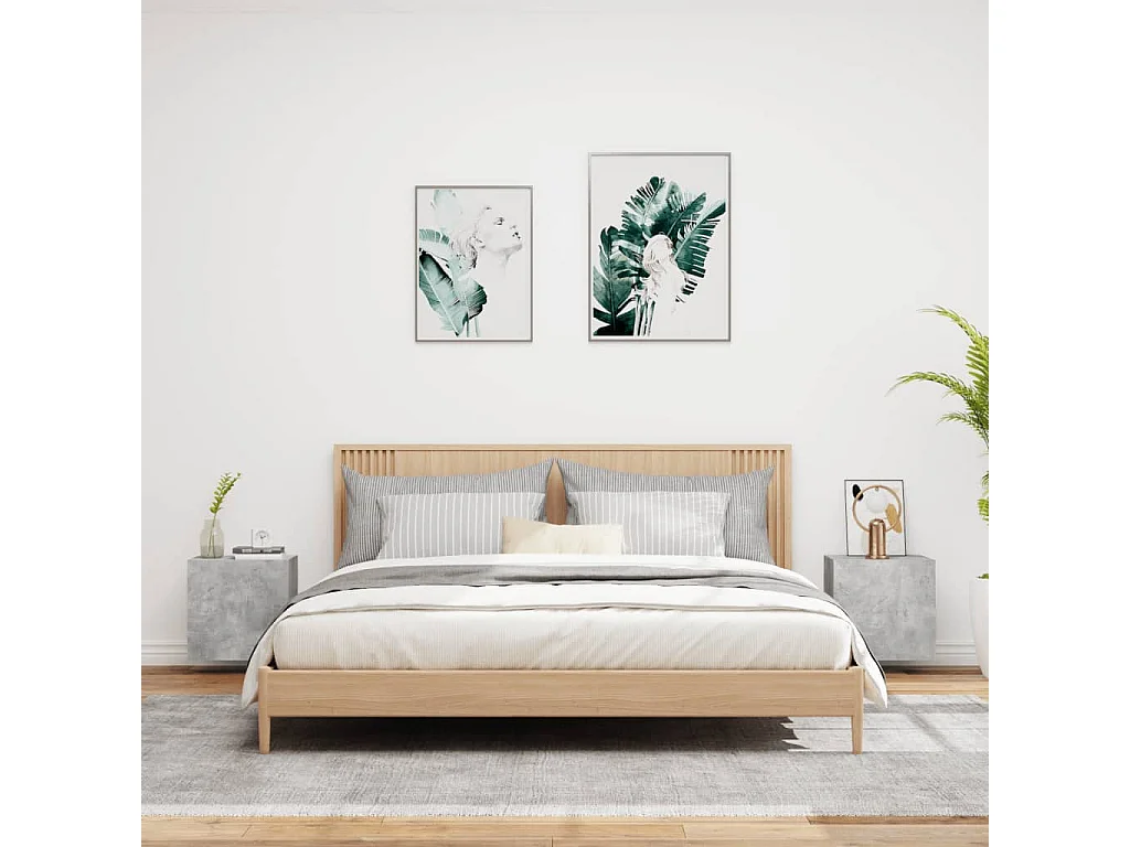 muebles de TV de pared de madera de ingeniería gris hormigón de 40,5 x 30 x 40 cm