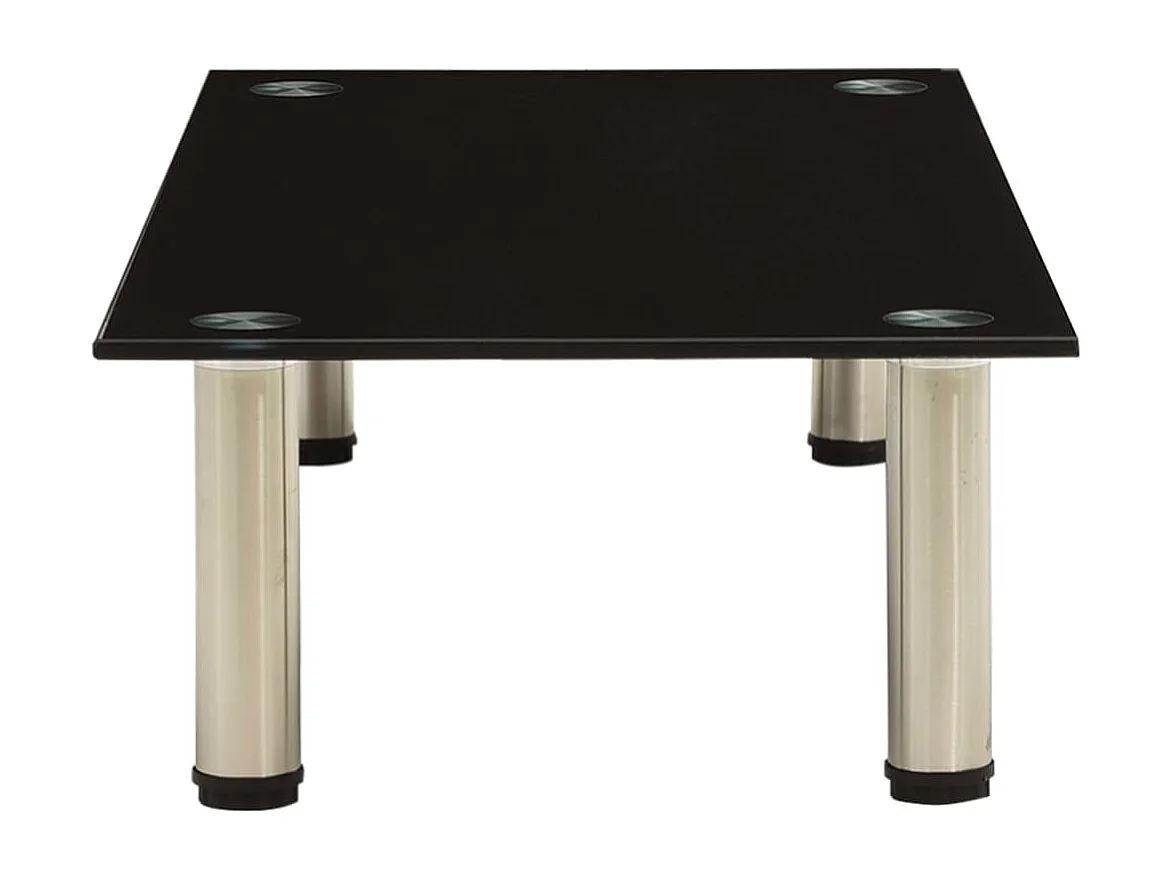 Meuble TV Noir 80x35x17 cm Verre trempé