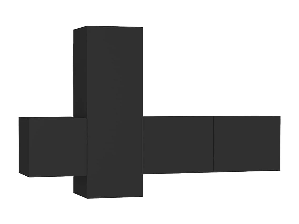 Ensemble de meubles TV 3 pcs Noir Bois d'ingénierie