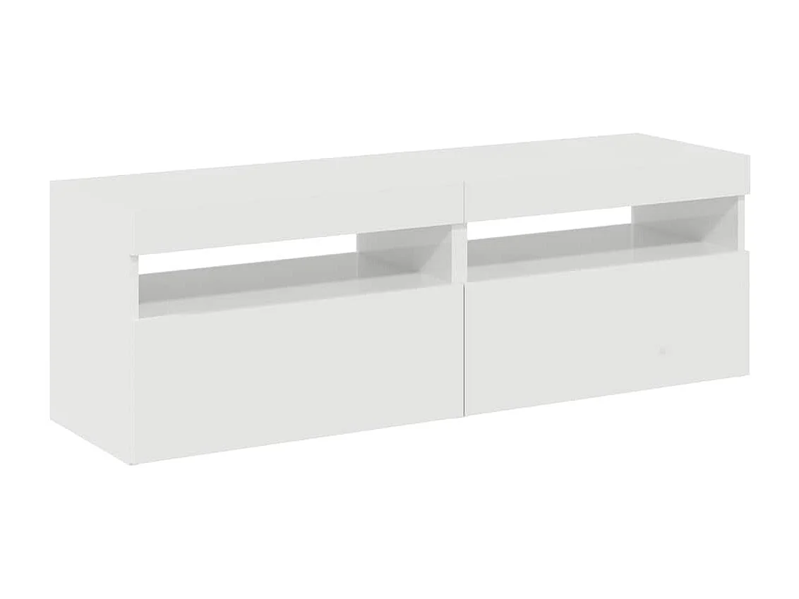 Mobili TV con luci LED 2 pz bianco lucido 60x35x40 cm