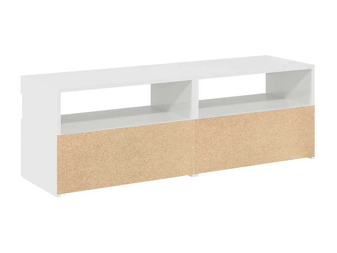 Mobili TV con luci LED 2 pz bianco lucido 60x35x40 cm