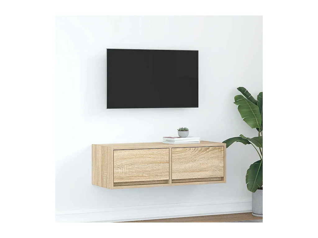 Mueble de TV de roble Sonoma 80x31x25,5 cm madera de ingeniería
