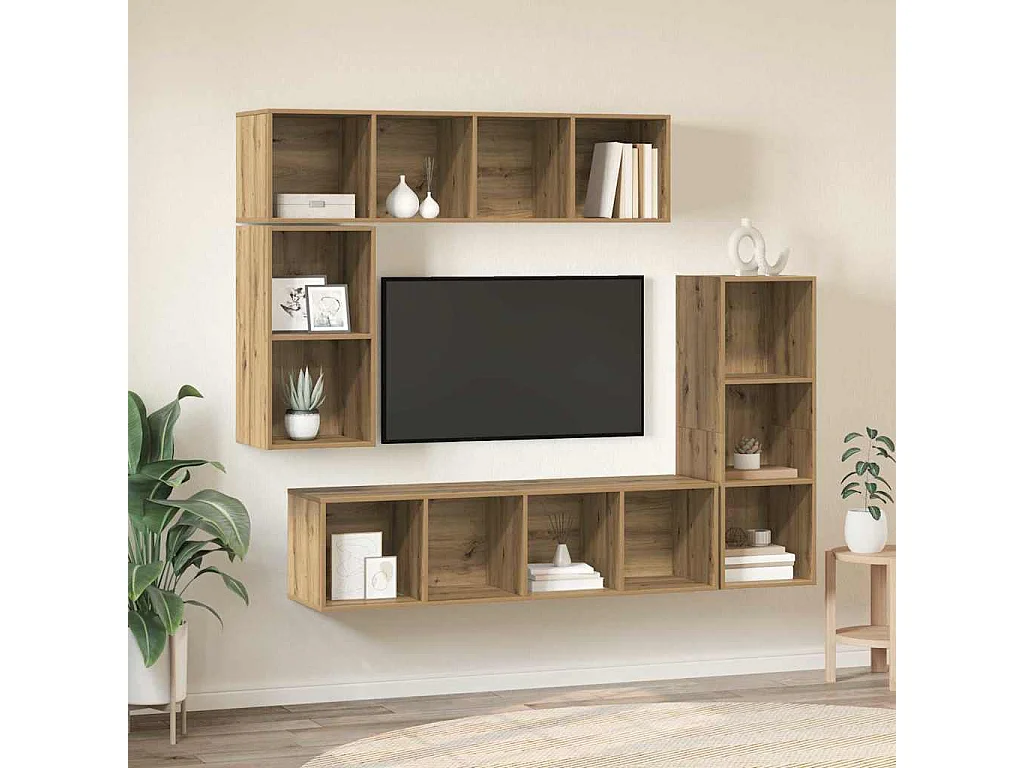 Ensemble meuble TV 4 pcs chêne artisanal 37 x 37 x 142.5 cm