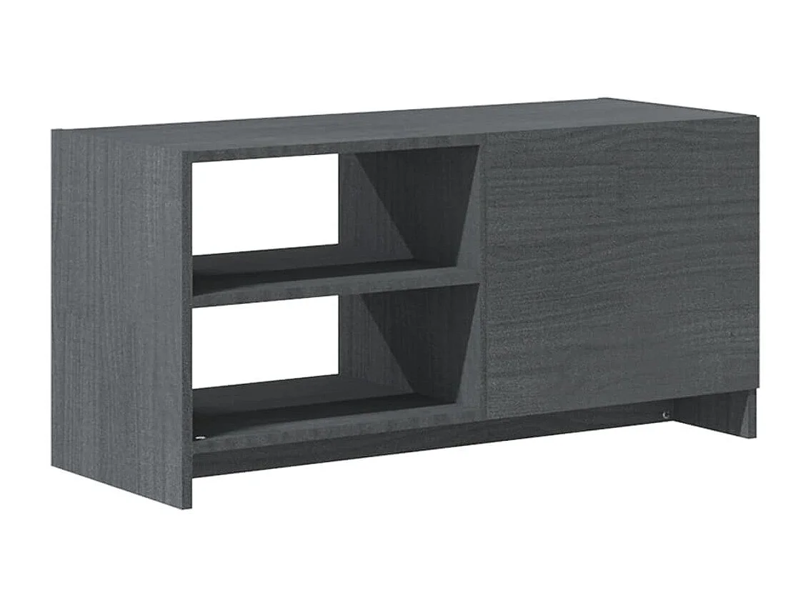 Grijze tv-kast 80x31x39 cm Massief grenenhout