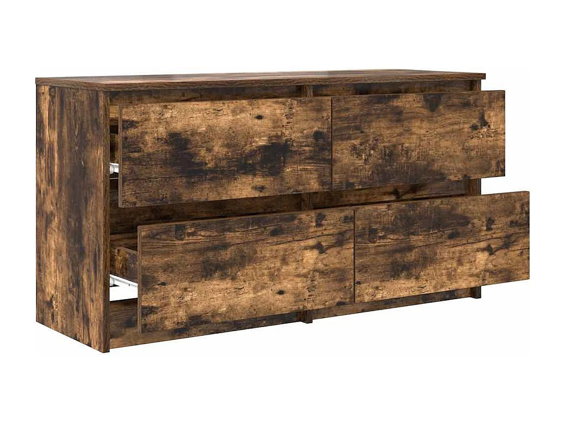 Meuble TV chêne fumé 100x35x54 cm bois d'ingénierie