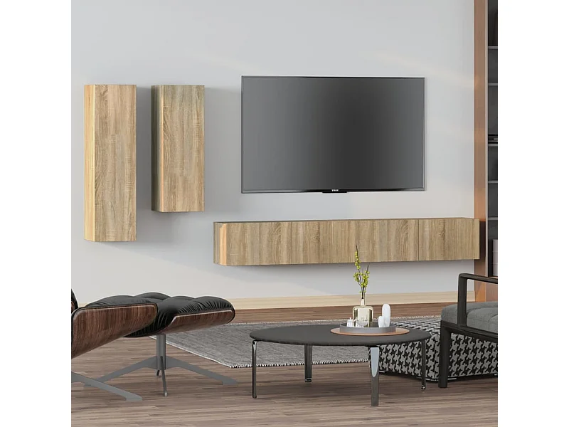 Ensemble de meubles TV 4 pcs Chêne sonoma Bois d'ingénierie
