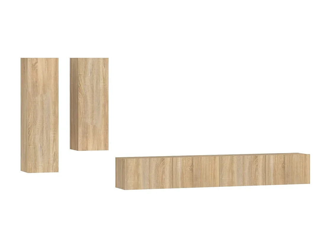 Ensemble de meubles TV 4 pcs Chêne sonoma Bois d'ingénierie