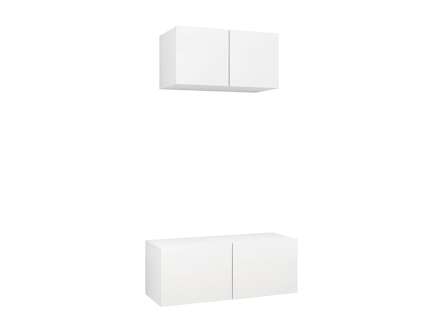 Ensemble de meubles TV 2 pcs Blanc Bois d'ingénierie