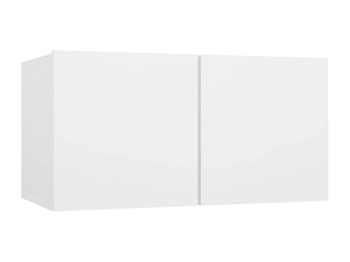 Ensemble de meubles TV 2 pcs Blanc Bois d'ingénierie