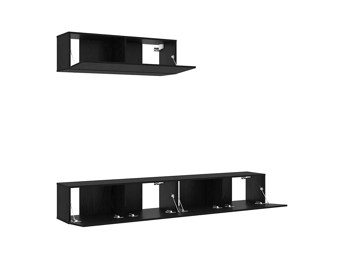 3-delige tv-meubelset Zwart eiken 200 x 30 x 30 cm