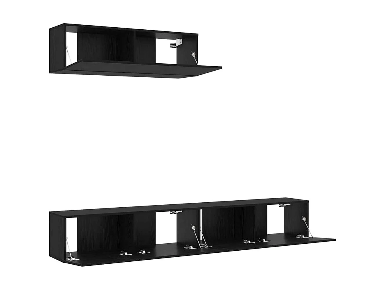 3-delige tv-meubelset Zwart eiken 200 x 30 x 30 cm