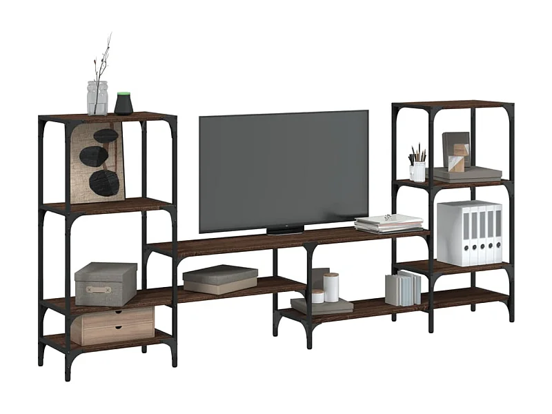 Mueble de TV de roble marrón 206,5x28,5x95 cm madera de ingeniería