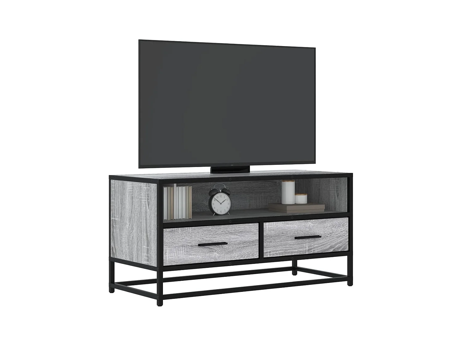 Meuble TV sonoma gris 80x34,5x40 cm bois d'ingénierie et métal