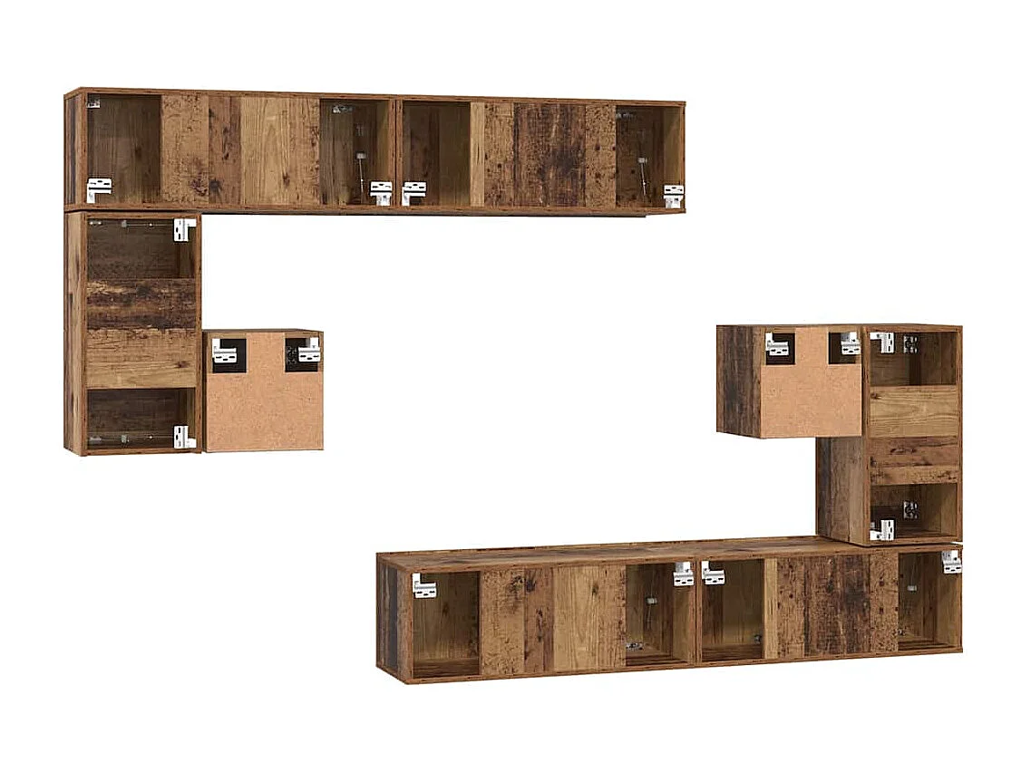 Ensemble meuble TV 8 pcs Bois ancien Moyen 30.5 x 30 x 30 cm