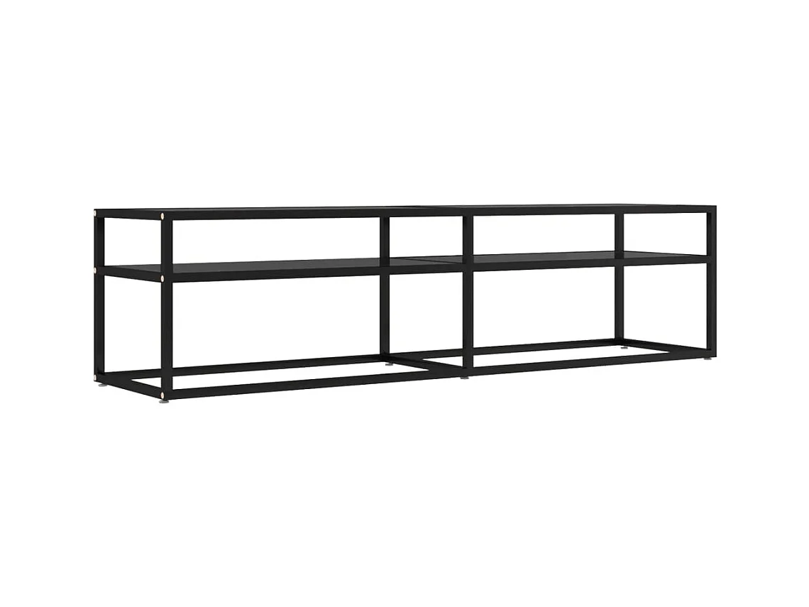Zwarte tv-kast 160x40x40,5 cm gehard glas