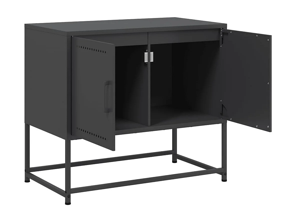 Meuble TV noir 68,5x39x60,5 cm acier