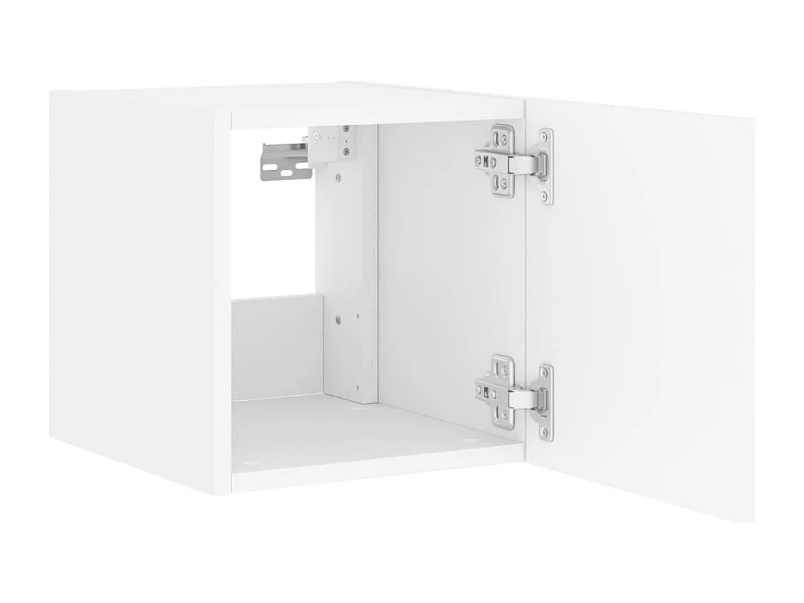 Muebles de TV de pared con luces LED 2 uds blanco 30,5x35x30 cm