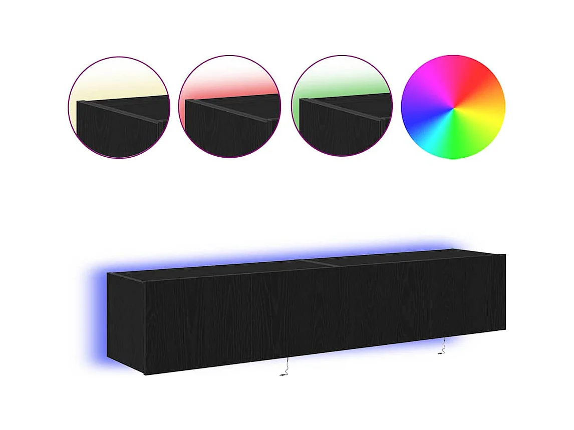 Meuble TV mural Chêne noir 80 x 35 x 31 cm Bois d'ingénierie