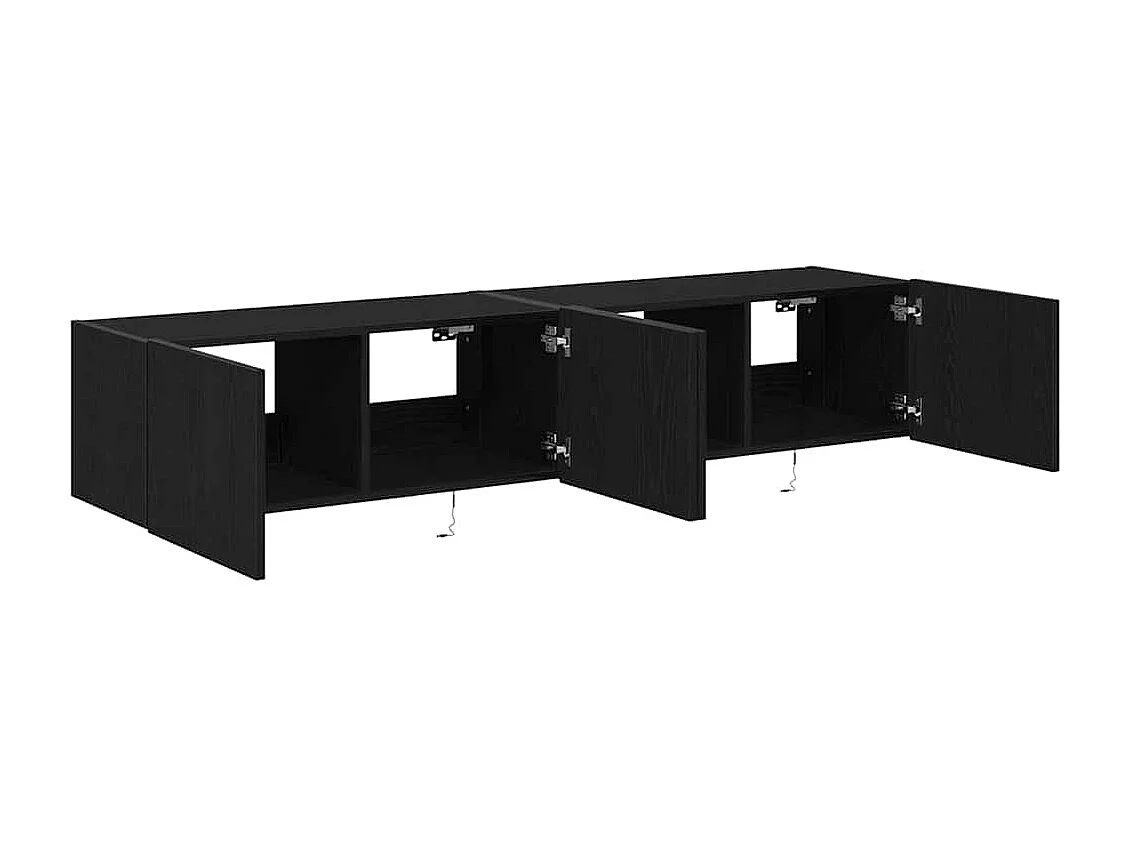 Meuble TV mural Chêne noir 80 x 35 x 31 cm Bois d'ingénierie
