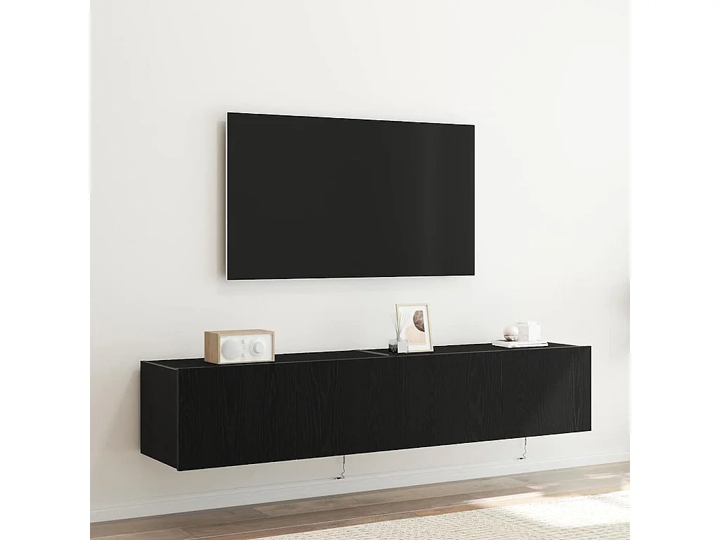 Meuble TV mural Chêne noir 80 x 35 x 31 cm Bois d'ingénierie