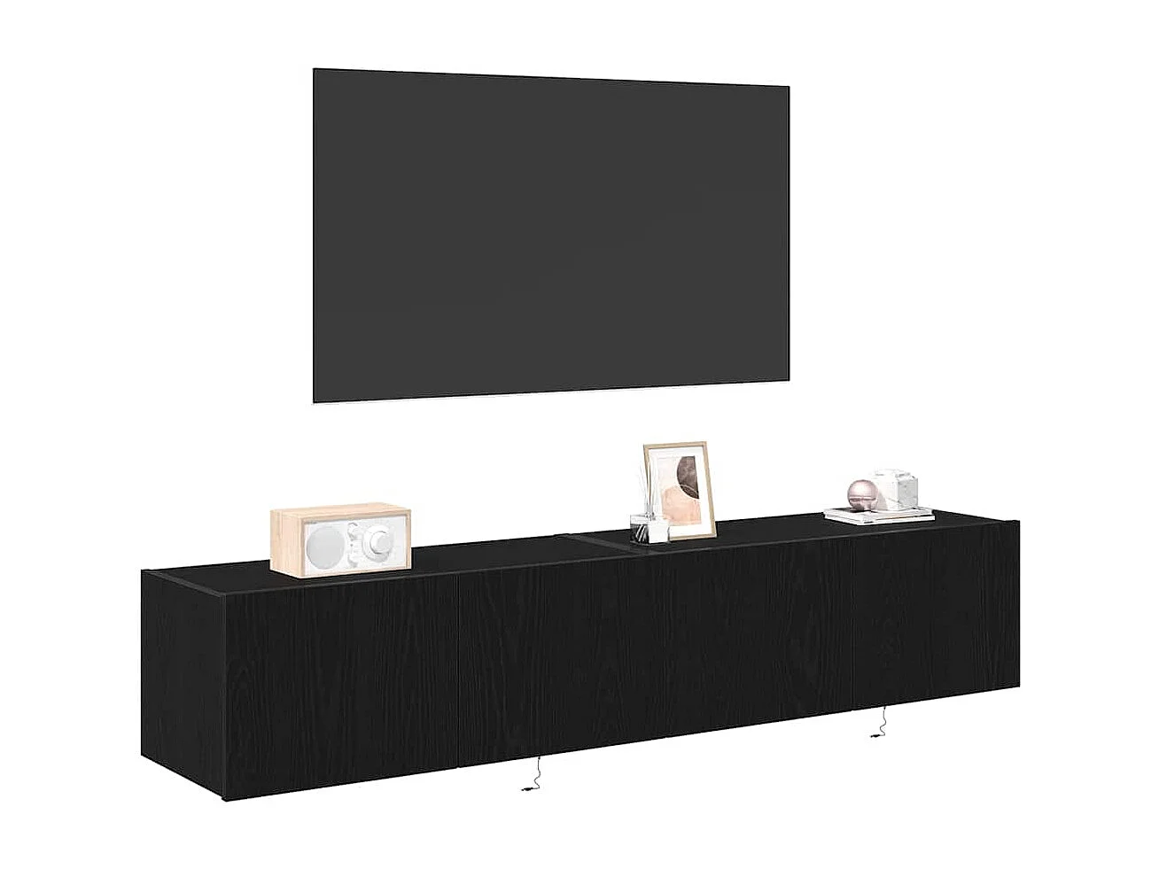 Meuble TV mural Chêne noir 80 x 35 x 31 cm Bois d'ingénierie