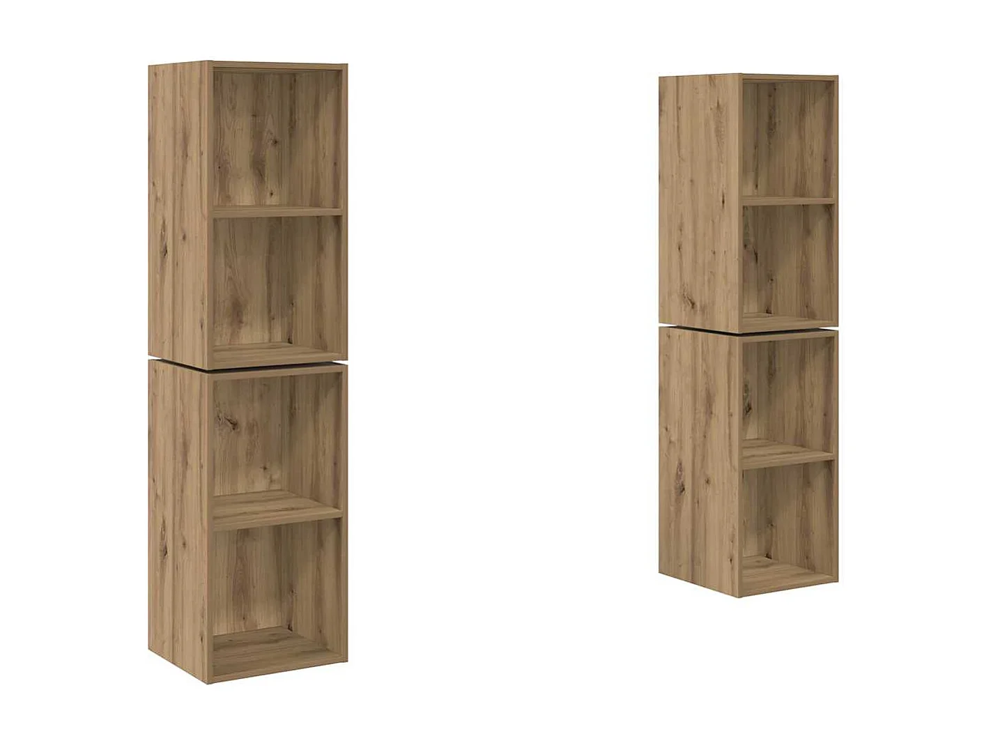 Mobile TV da parete a 4 pezzi, rovere artigianale, 37 x 37 x 72 cm