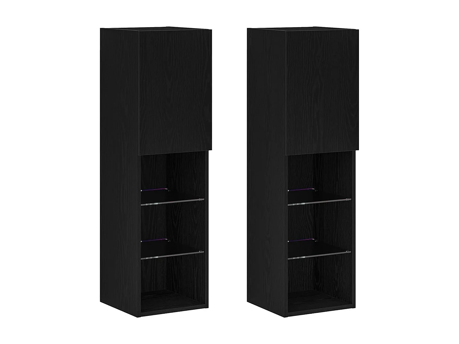 Mobile TV 2 pezzi Nero 30,5 x 30 x 102 cm Legno ingegnerizzato