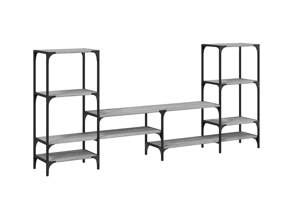 Meuble TV sonoma gris 206,5x28,5x95 cm bois d'ingénierie