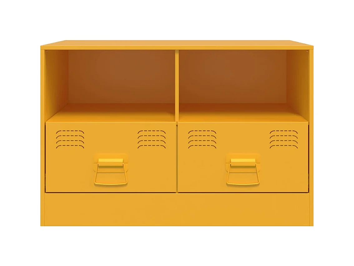 Mobile TV 2 pezzi giallo senape 67x39x44 cm acciaio