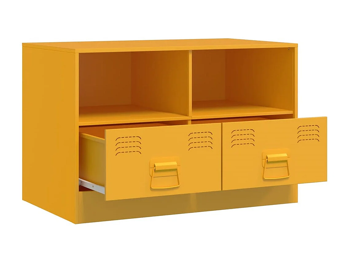 Mobile TV 2 pezzi giallo senape 67x39x44 cm acciaio