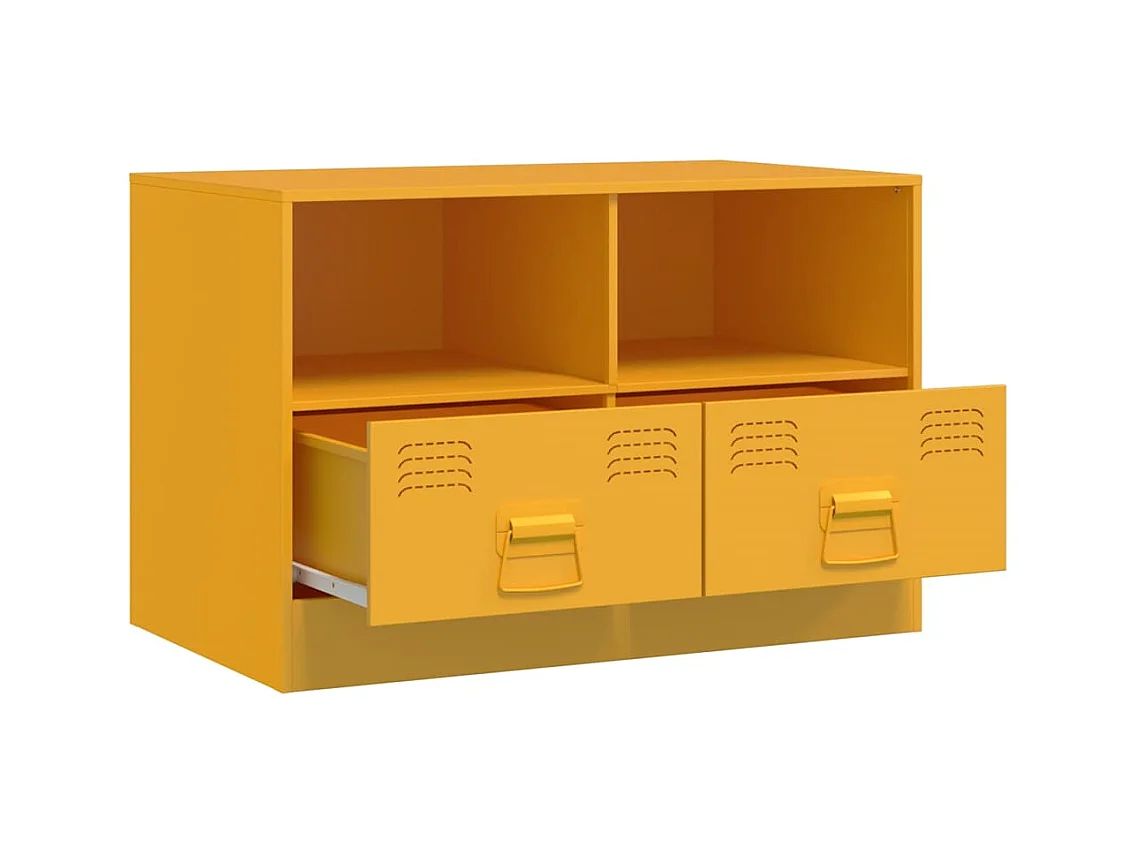 Mueble TV 2 piezas amarillo mostaza 67x39x44 cm acero