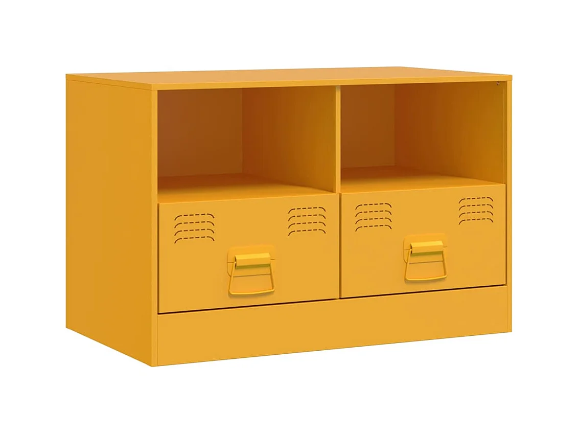 Mueble TV 2 piezas amarillo mostaza 67x39x44 cm acero