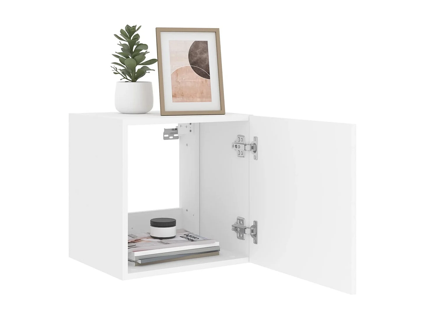 Muebles de TV de pared con luces LED 2 uds blanco 40,5x35x40 cm