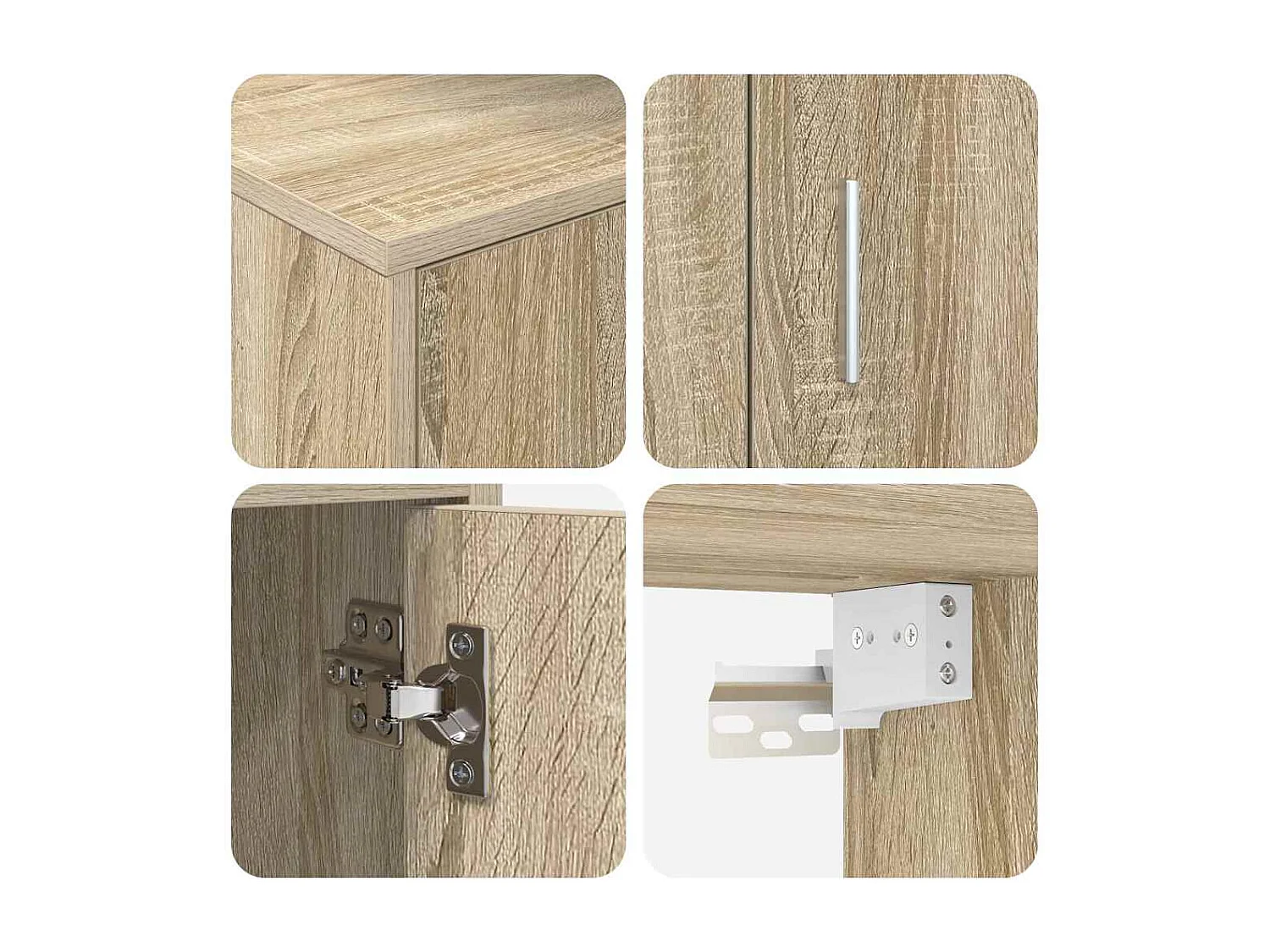 Ensemble de meuble TV 4 pièces Montage mural 4 pcs Chêne sonoma