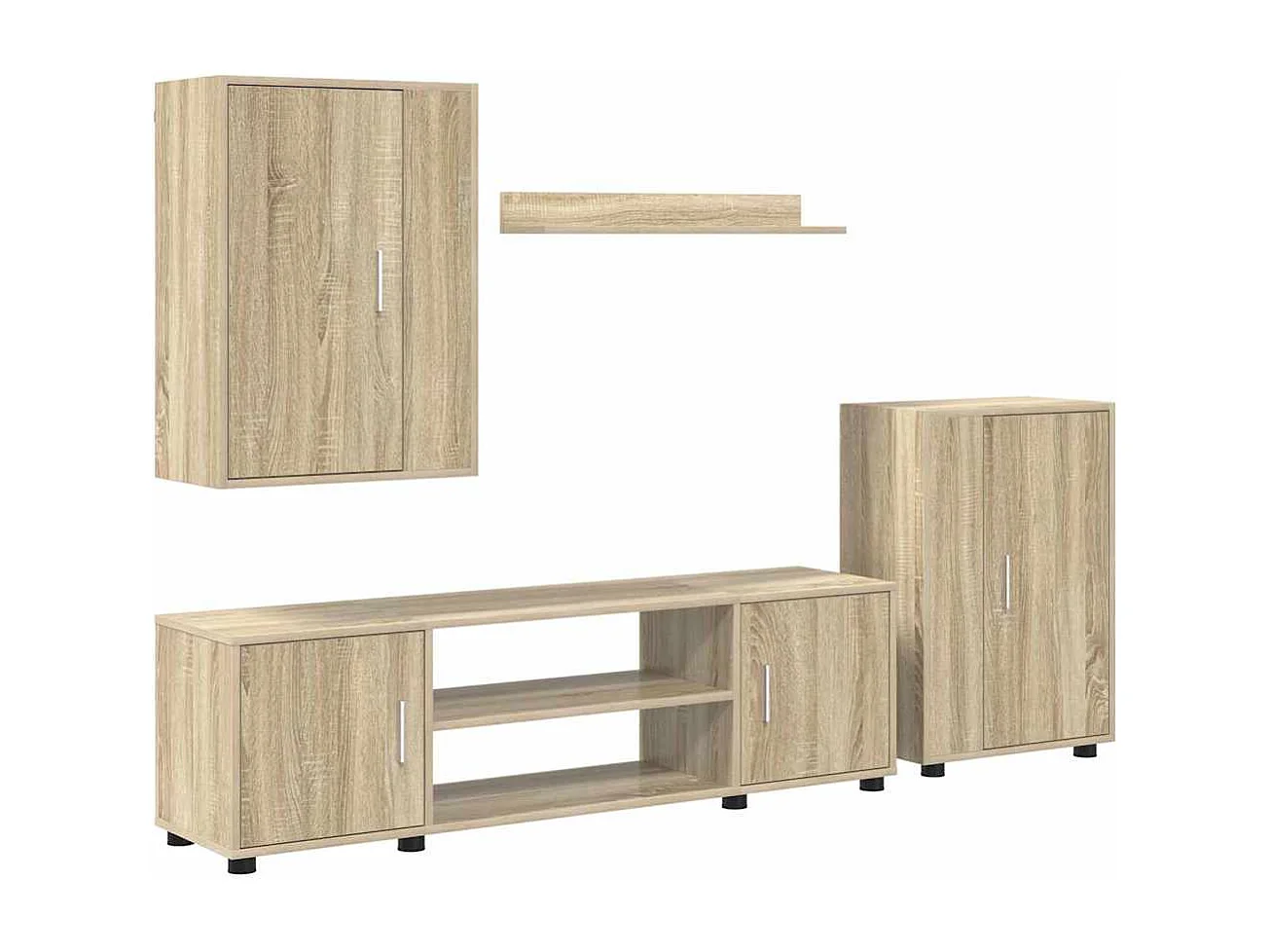 Ensemble de meuble TV 4 pièces Montage mural 4 pcs Chêne sonoma
