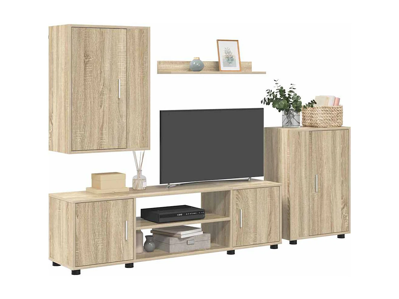 Ensemble de meuble TV 4 pièces Montage mural 4 pcs Chêne sonoma