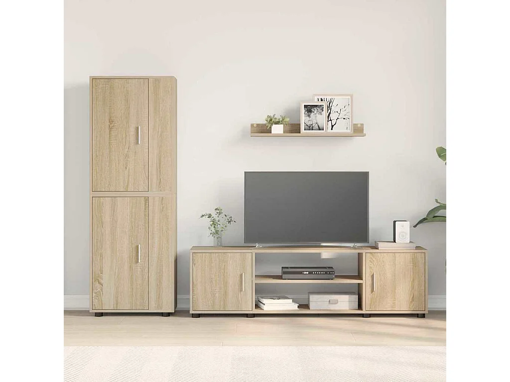 Ensemble de meuble TV 4 pièces Montage mural 4 pcs Chêne sonoma