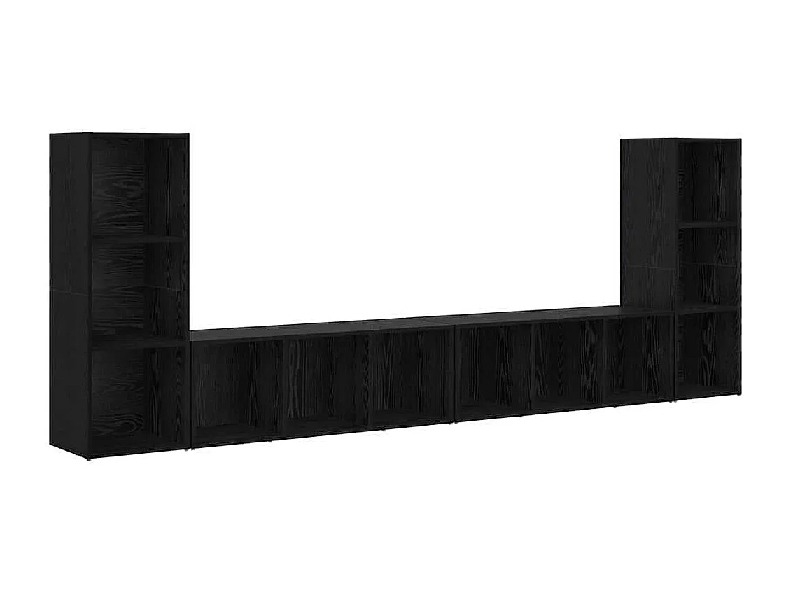 Meuble TV 4 pcs Chêne noir 37 x 35 x 107.5 cm Bois stratifié