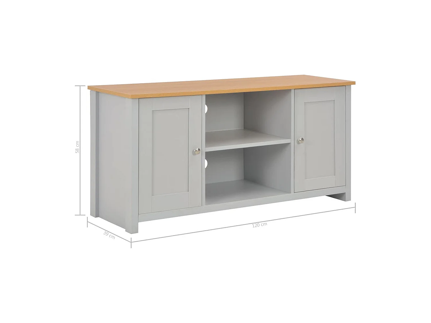 Meuble TV Gris 120x39x58 cm
