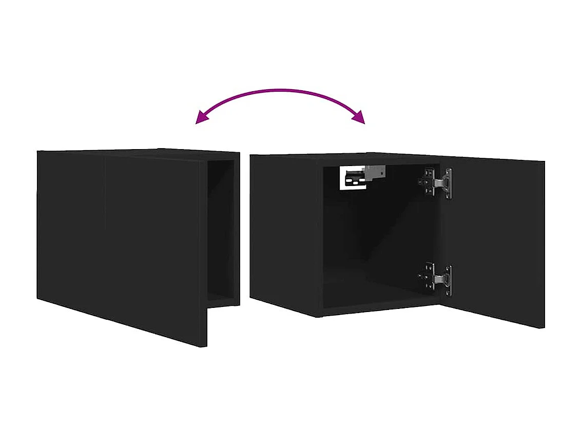 Meubles TV muraux 2 pcs Noir 30,5x30x30 cm